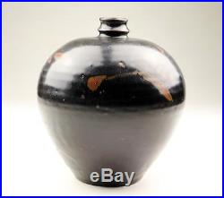 Superb Large Antique Chinese Jin / Yuan Splashed Brown Black Temmoku Cizhou Jar