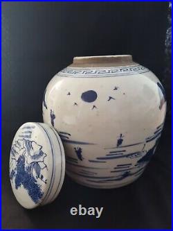 TWO antique large Chinese ginger jar with lid in very good condition