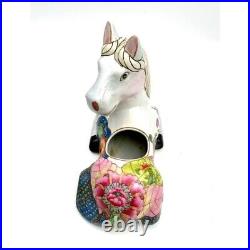 Tobacco Leaf Horse Large Porcelain Statue Collectible Chinese Stamped Vintage
