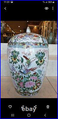 Very Large Chinese Famille Rose Hand Painted Vase / Jar