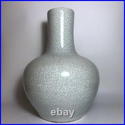 Very Large Estate Old Chinese Crackle Glaze Vase