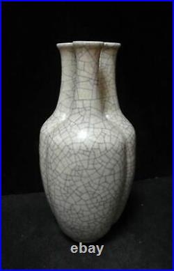 Very Rare Large Antique Chinese Ge Kiln Three Bodies Porcelain Vase