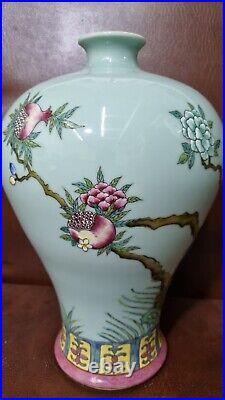 Very rare multicoloured Chinese antique vase with the Yongzheng six-character