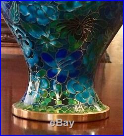 Vintage/Antique Chinese Cloisonne Brass Vase Large 8.25 Tall
