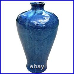 Vintage Chinese Flambe Meiping Vase Blue Shiwan Pottery Jun Glaze 16 Large