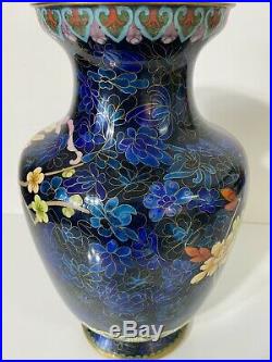Vintage Large 12 Cloisonne Vase Vibrant Color (VNC)