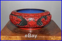 Vintage Large Chinese'cinnabar' Lacquer Bowl