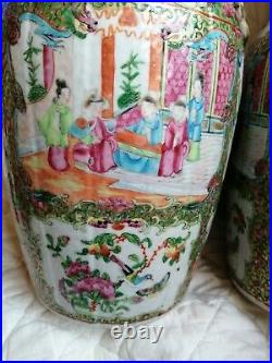 Vintage antique large chinese cantonies rose 14 Inc been repaired. Good repair