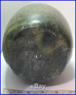 Vintage to Antique Large Green Nephrite Jade Or Soapstone Vase 7 Tall x 6 Wide
